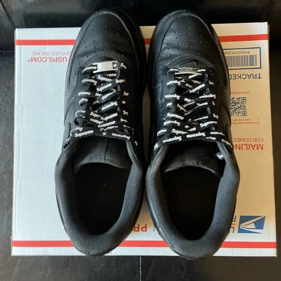 Supreme x Nike Air Force 1 Low ‘Box Logo – Black’ Men’s 9.5 - Picture 4 of 7